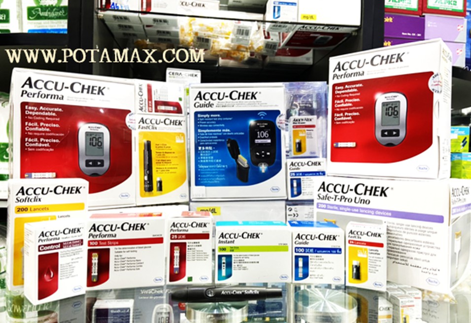 เครื่องตรวจน้ำตาลและแผ่นตรวจ ยี่ห้อ Accu-Chek