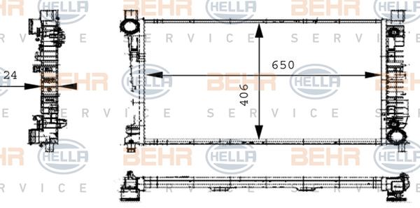 BEHR หม้อน้ำ BENZ C(W203) C180 KOM, C200 KOM, C240 / C220 CDI