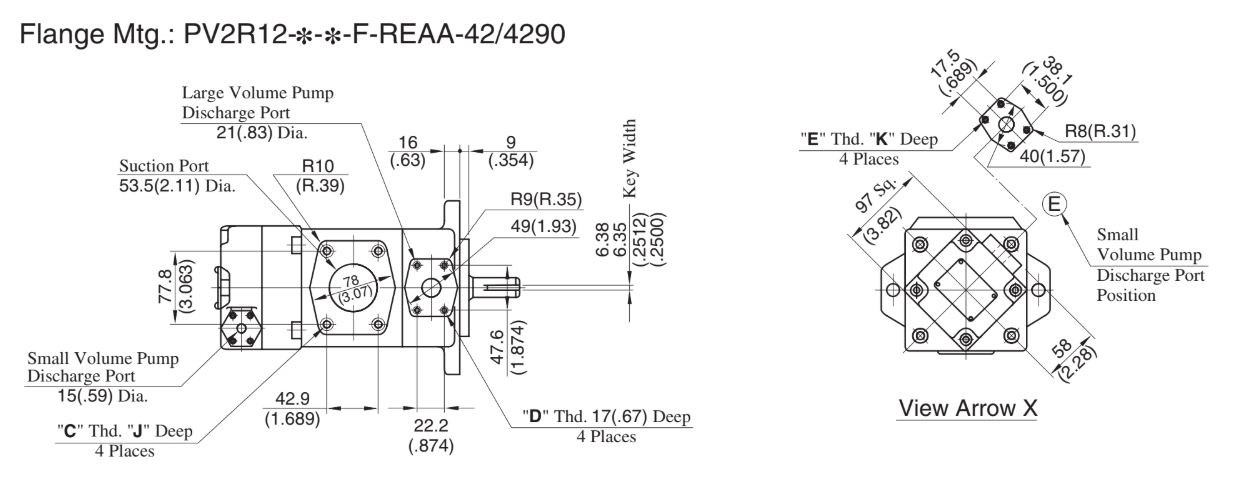 YUKEN PV2R12 | Double Vane Pump | เวนปั๊ม ปั๊มไฮดรอลิคสองตอน Hydraulic Vane Pump