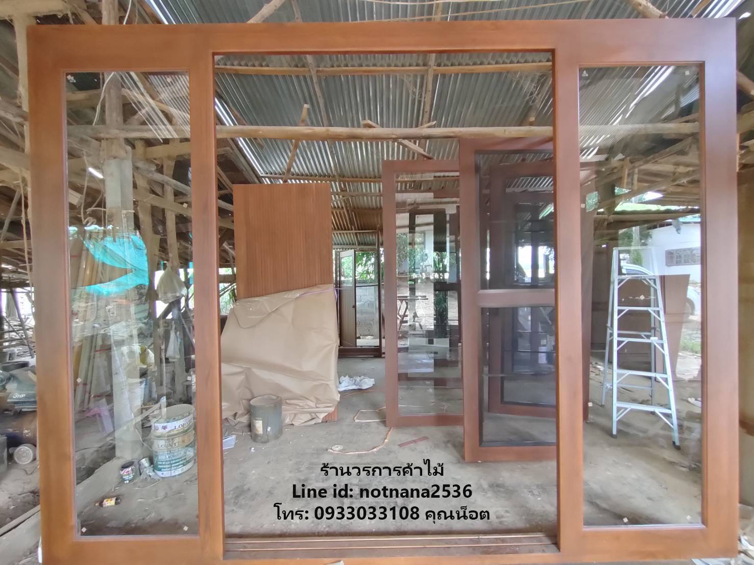 ประตูไม้สักเกรดA,B รหัส886