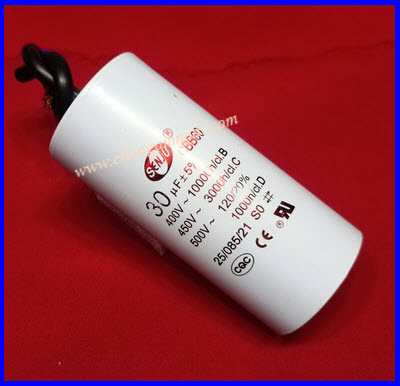 Senju CBB60 คาปาซิสเตอร์ 30uF450V แบบมีสาย เกรดA