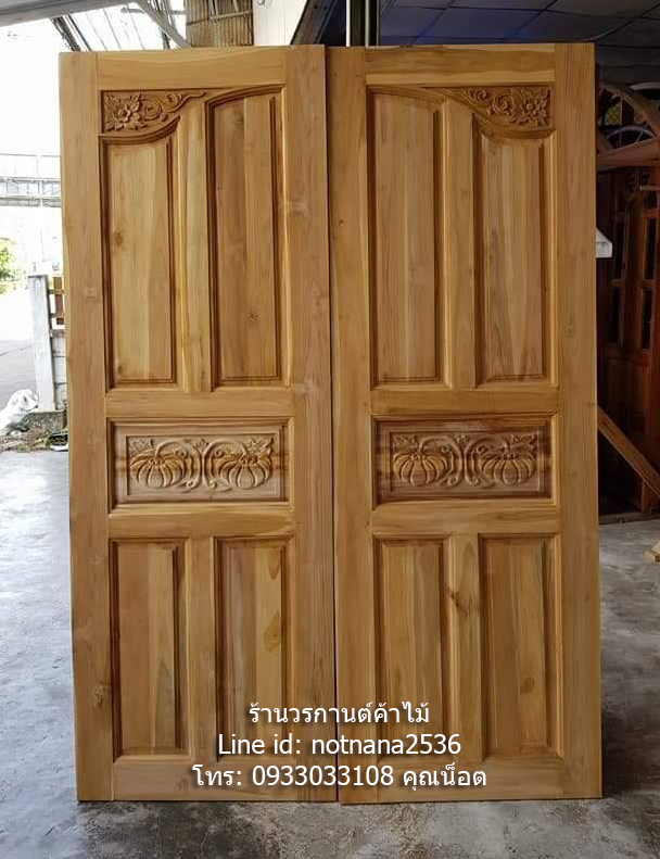 ประตูไม้สักเกรดB รหัสBD23