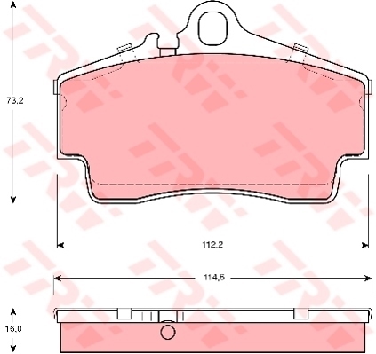 ผ้าเบรค (หลัง) Porsche 911/996 (Carrea,4, 4S) ปี 97-05 (TRW-COTEC)