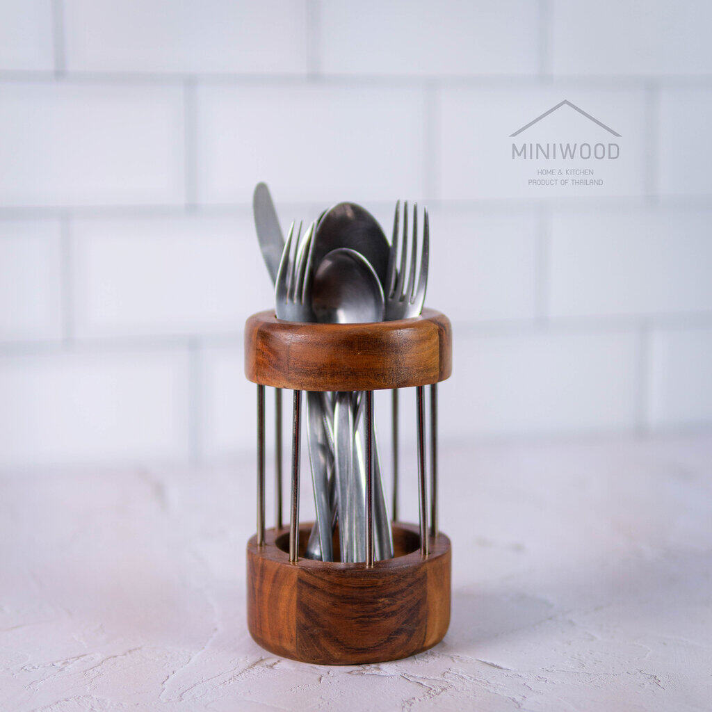 MINIWOOD ที่ใส่ช้อนส้อม ที่ใส่อุปกรณ์ครัว กระป๋องใส่ช้อน Cutlery Holder