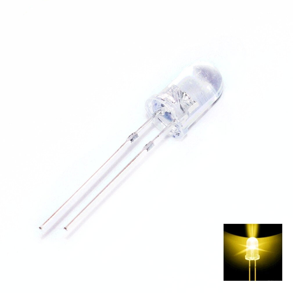 หลอดไฟ LED 5mm สีวอร์มไวท์ 5 ชิ้น
