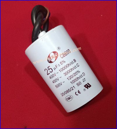 Senju CBB60 คาปาซิสเตอร์ 25uF450V แบบมีสาย เกรดA