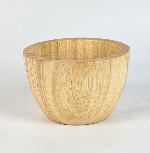 MINIWOOD ถ้วยไม้ ชามไม้ Rubber wood cup 6*4 นิ้ว ขอบหนา0.5 นิ้ว