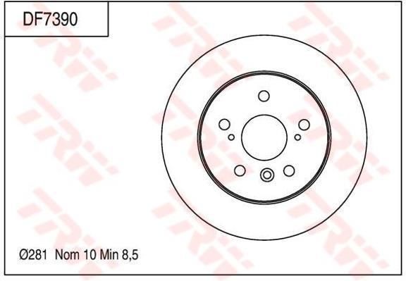 TRW จานเบรคหลัง TOYOTA CAMRY ACV40 '06-11 (ตัน)