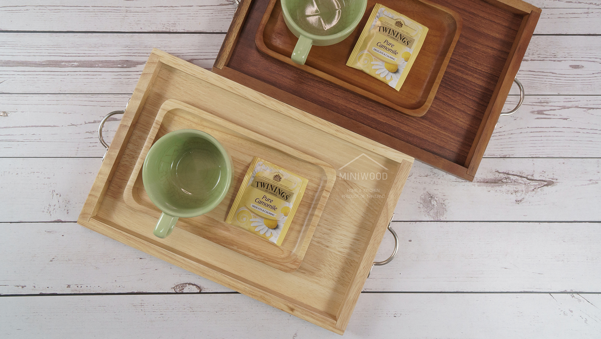 MINIWOO กระบะเล็กถาดไม้ ถาดวางของ Wooden Tray 8x12 นิ้ว