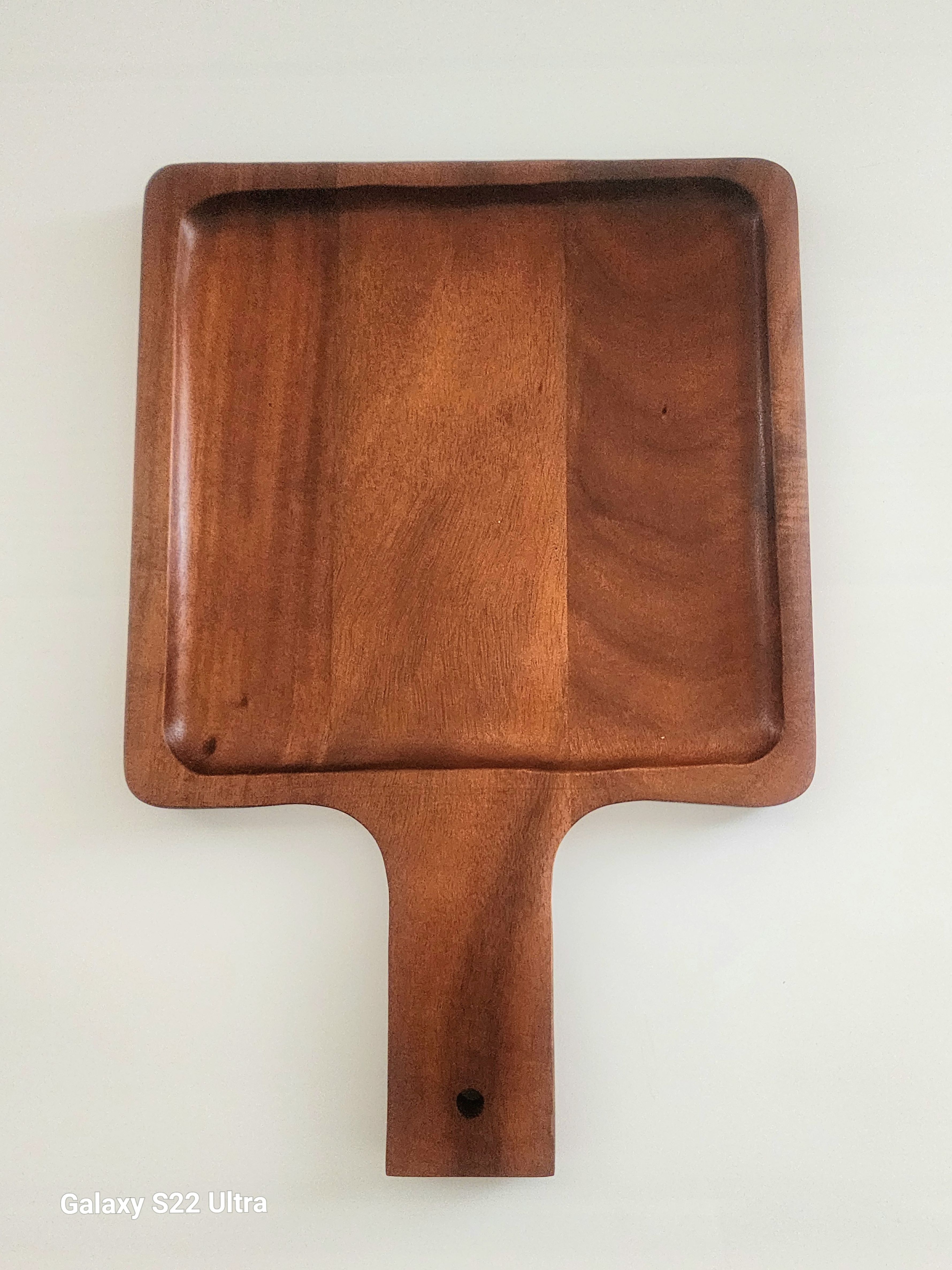 MINIWOOD เขียงมีด้ามจับ จานมีด้าม ขนาด 8x12 นิ้ว