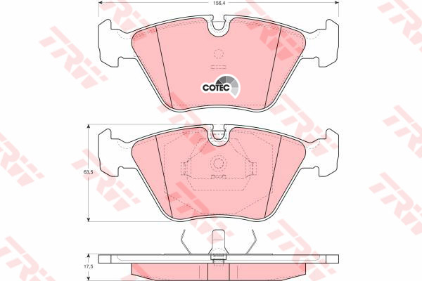 ผ้าเบรค TRW ล้อหน้า JAGUAR XJ XJ6 (XJ40) 2.9 , 4.0 , 5.3 ปี 1990-1997 COTEC (GDB1064)