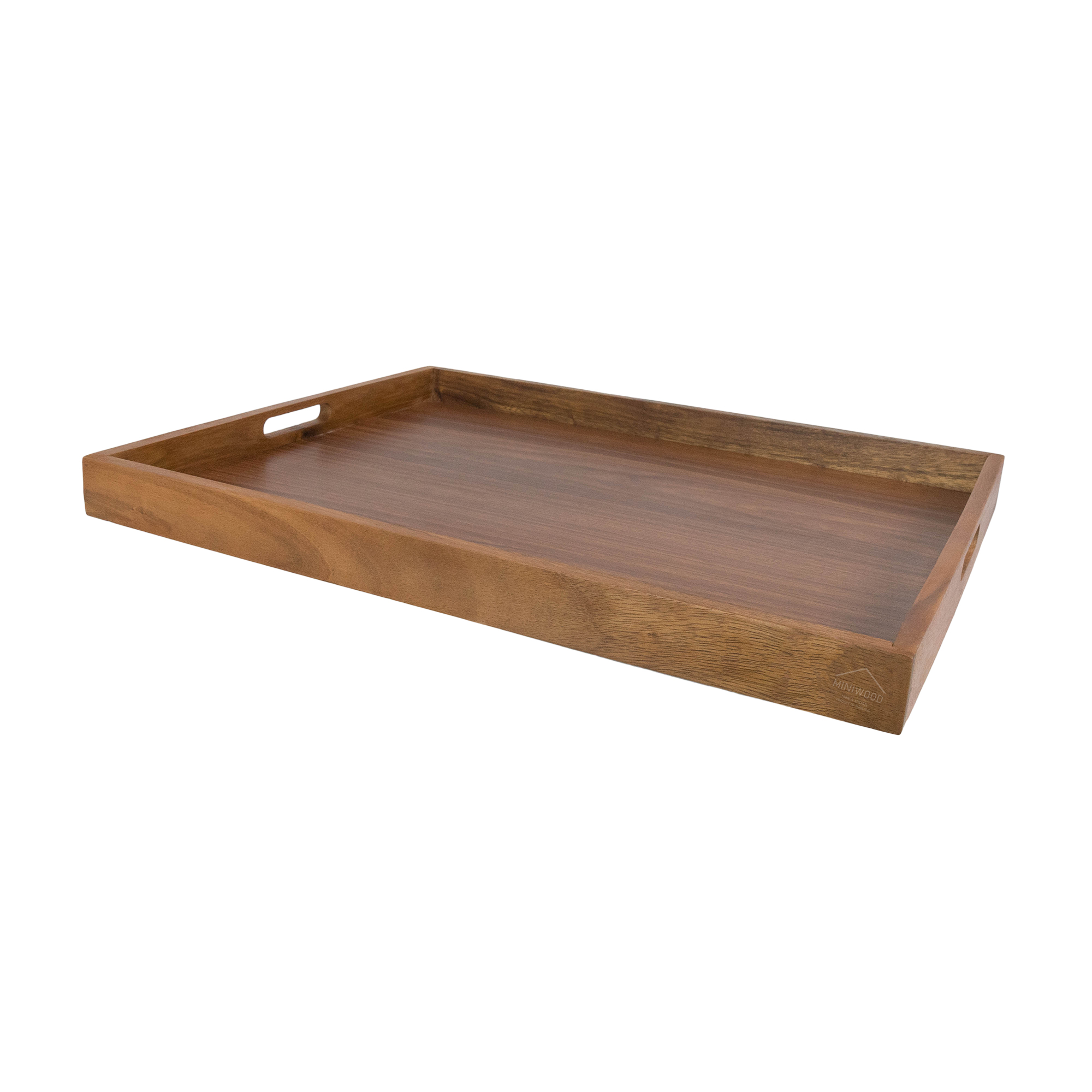MINIWOOD ถาดเสิร์ฟใหญ่ พื้นหนา ถาดวางของ Wooden Tray ไม้จามจุรี