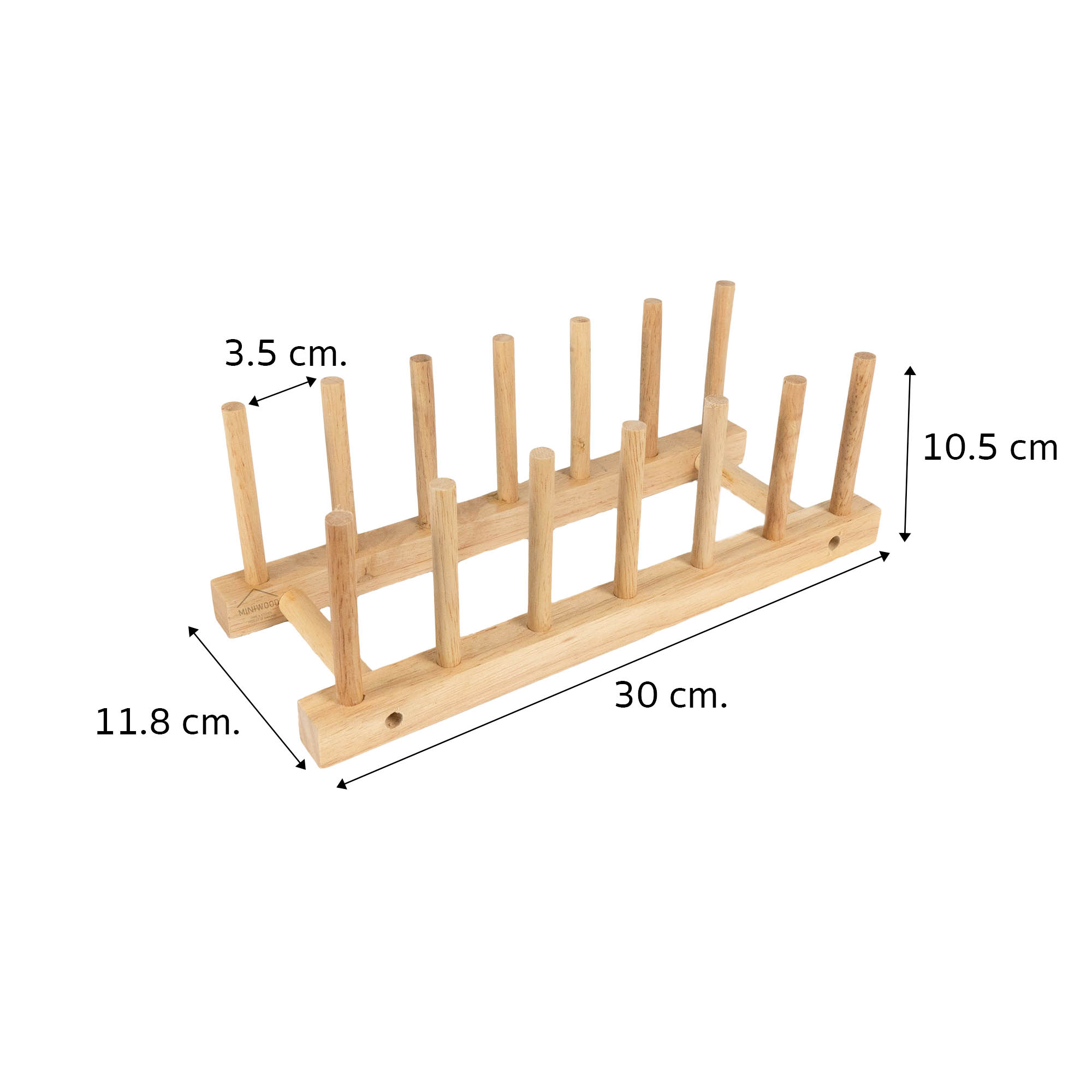 MINIWOOD ที่คว่ำจาน ที่วางจาน ไม้ยางพารา DISH RACK FOOD GRADE (ลูกค้าประกอบ)