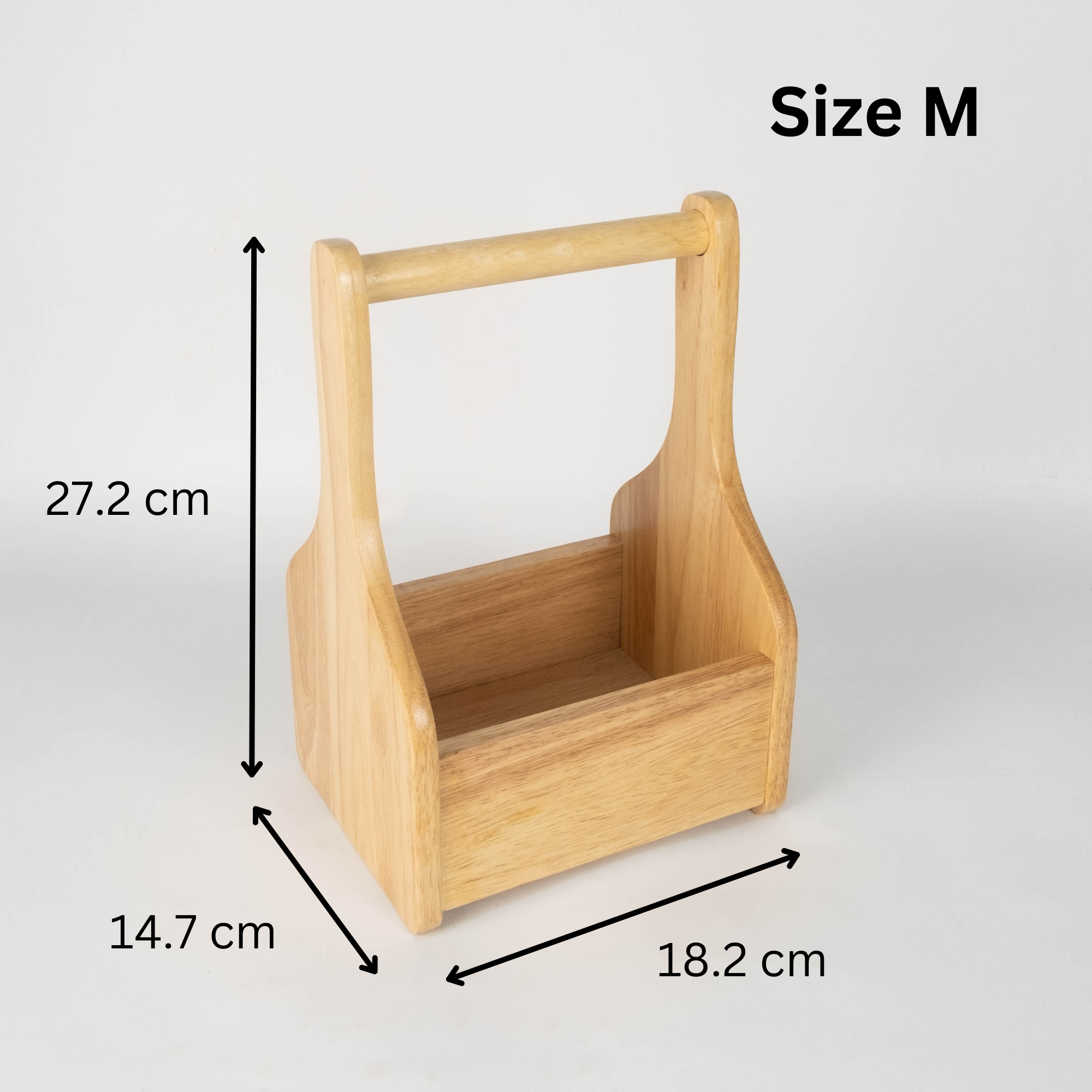 MINIWOOD ตะกร้า ทรงสูง ตระกร้าไม้ ใส่เครื่องปรุง Wooden Basket