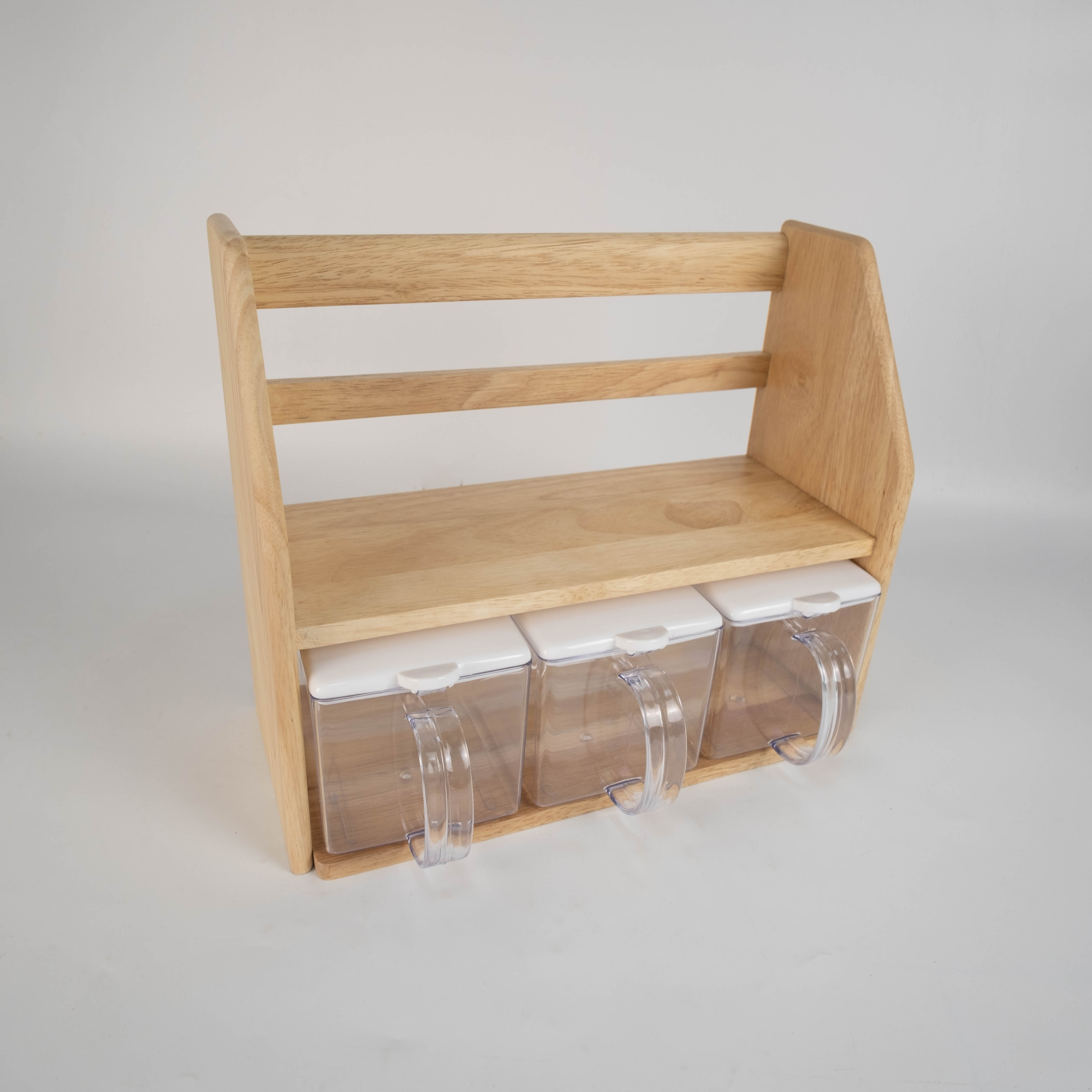 MINIWOODชั้นวางของ ที่วางเครื่องปรุง 2ชั้น Mini Shelf (กล่องใส)