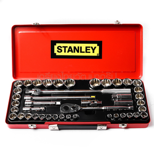 ชุดลูกบ็อก 89-509 STANLEY 43 ชิ้น ขนาด 1/2 นิ้ว พร้อมกล่องเหล็ก