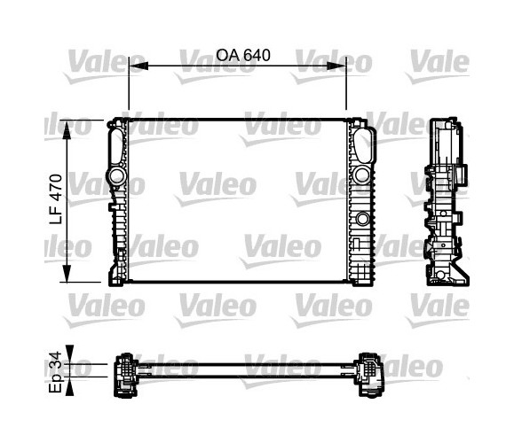 VALEO หม้อน้ำ BENZ E(W211) E200Kom