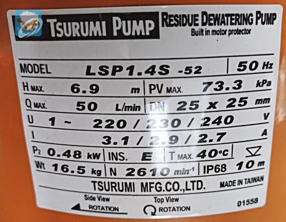 ปั๊มระบายน้ำ TSURUMI รุ่น LSP1.4S