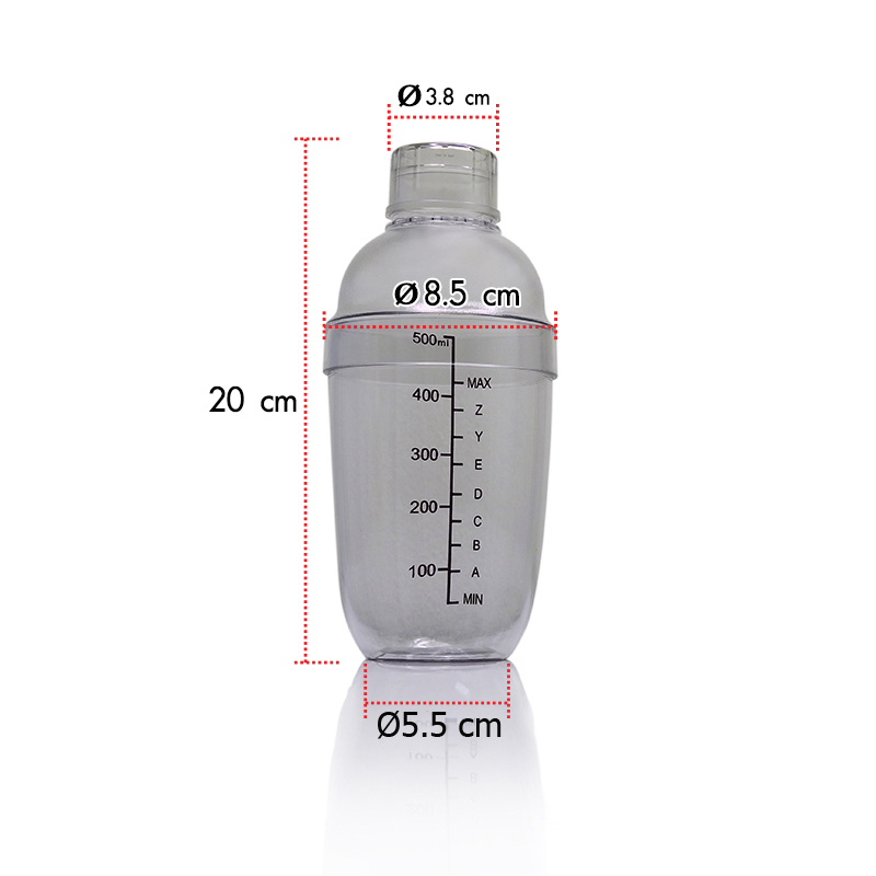 เชคเกอร์ ขวดผสมค็อกเทลพลาสติก มี 3 ขนาด 1610-029-1610-030-1610-031