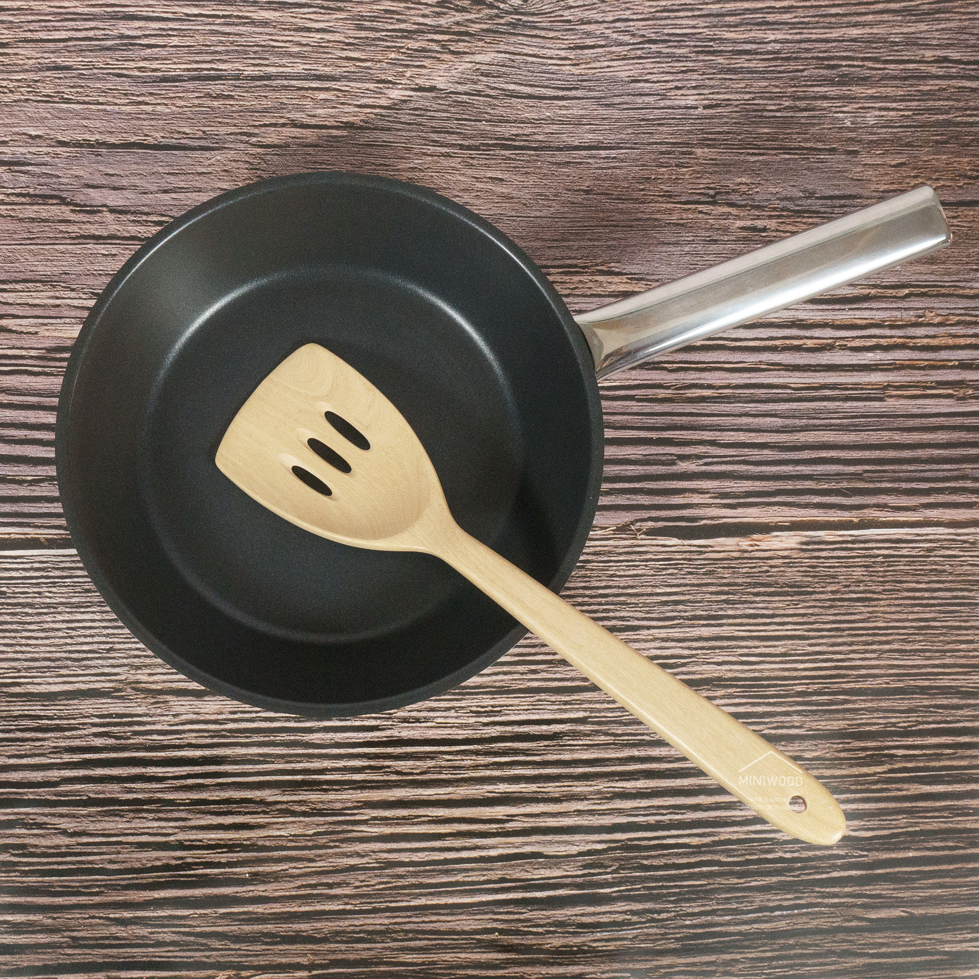 MINIWOOD ตะหลิว ทัพพีไม้ ไม้พาย Wooden Turner ป้องกันกระทะเป็นรอย