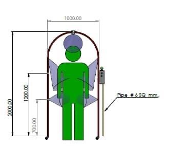 อุโมงค์พ่นฆ่าเชื้อโรคเคลื่อนย้ายได้ โครงสร้างเหล็กหุ้มอคริลิค