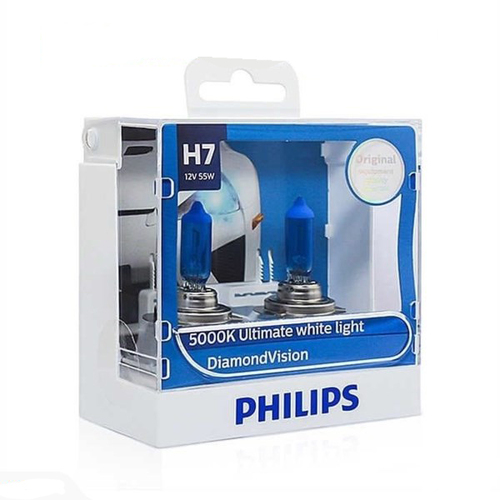 หลอดไฟรถยนต์ Philips H7 Diamond Vision 12V 55W แพ๊คคู่