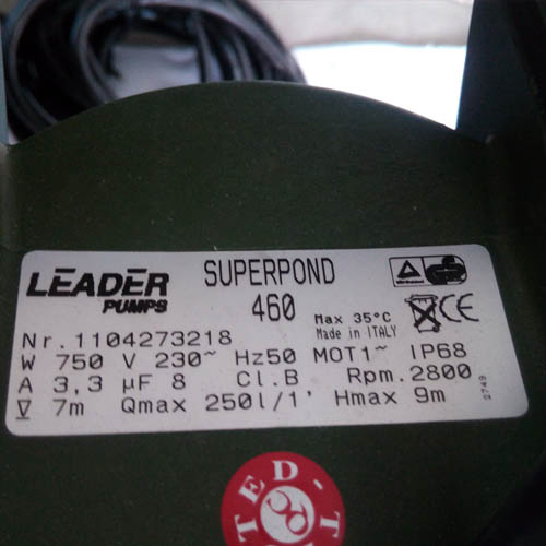 ปั๊มแช่ Leader รุ่น Superpond 460