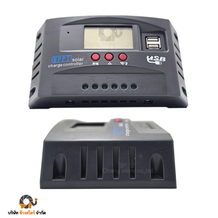 ตัวควบคุมการชาร์จ PWM 100A โซล่าชาร์จเจอร์ กล่องเทา