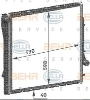 BEHR-P หม้อน้ำ BMW X5(E53) 4.4 - N62 หนา 40 มม