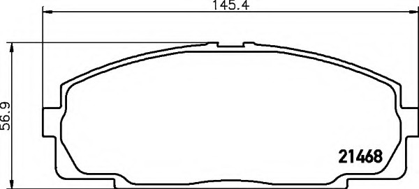 ผ้าเบรค-หน้า toyota Hiace (หัวจรวด) เบนซิน,ดีเซล หลังคาสูง (akebono)