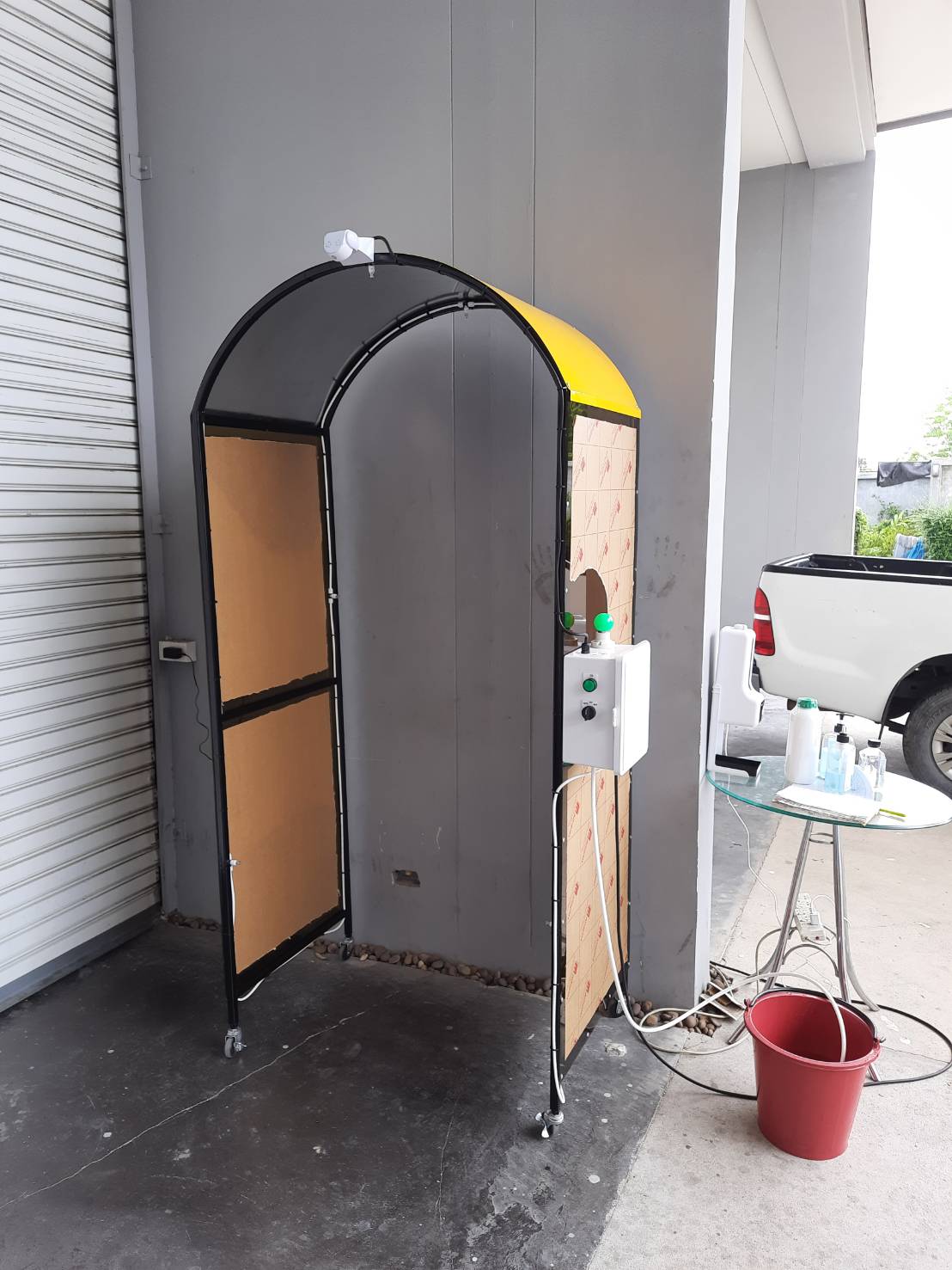 อุโมงค์พ่นฆ่าเชื้อโรคเคลื่อนย้ายได้ โครงสร้างเหล็กหุ้มอคริลิค