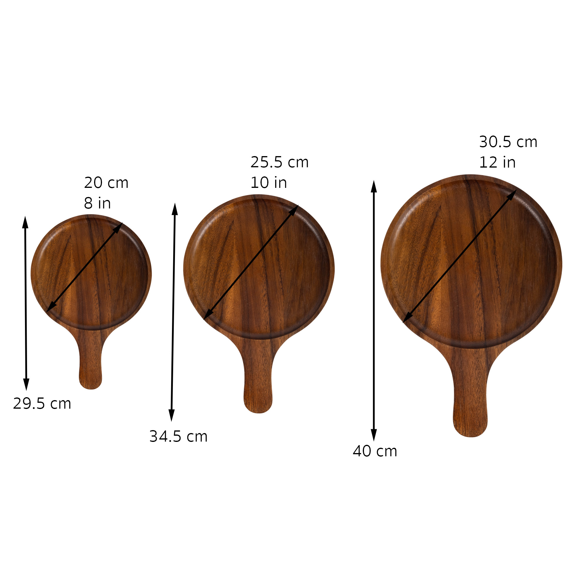 MINIWOOD จานพิซซ่า ถาดพิซซ่า จานไม้จามจุรี Food Grade