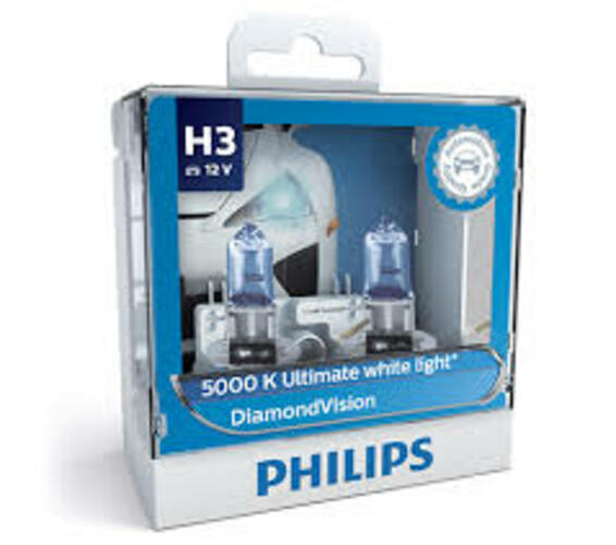 หลอดไฟรถยนต์ Philips H3 Diamond vision 12V 55W แพ๊คคู่