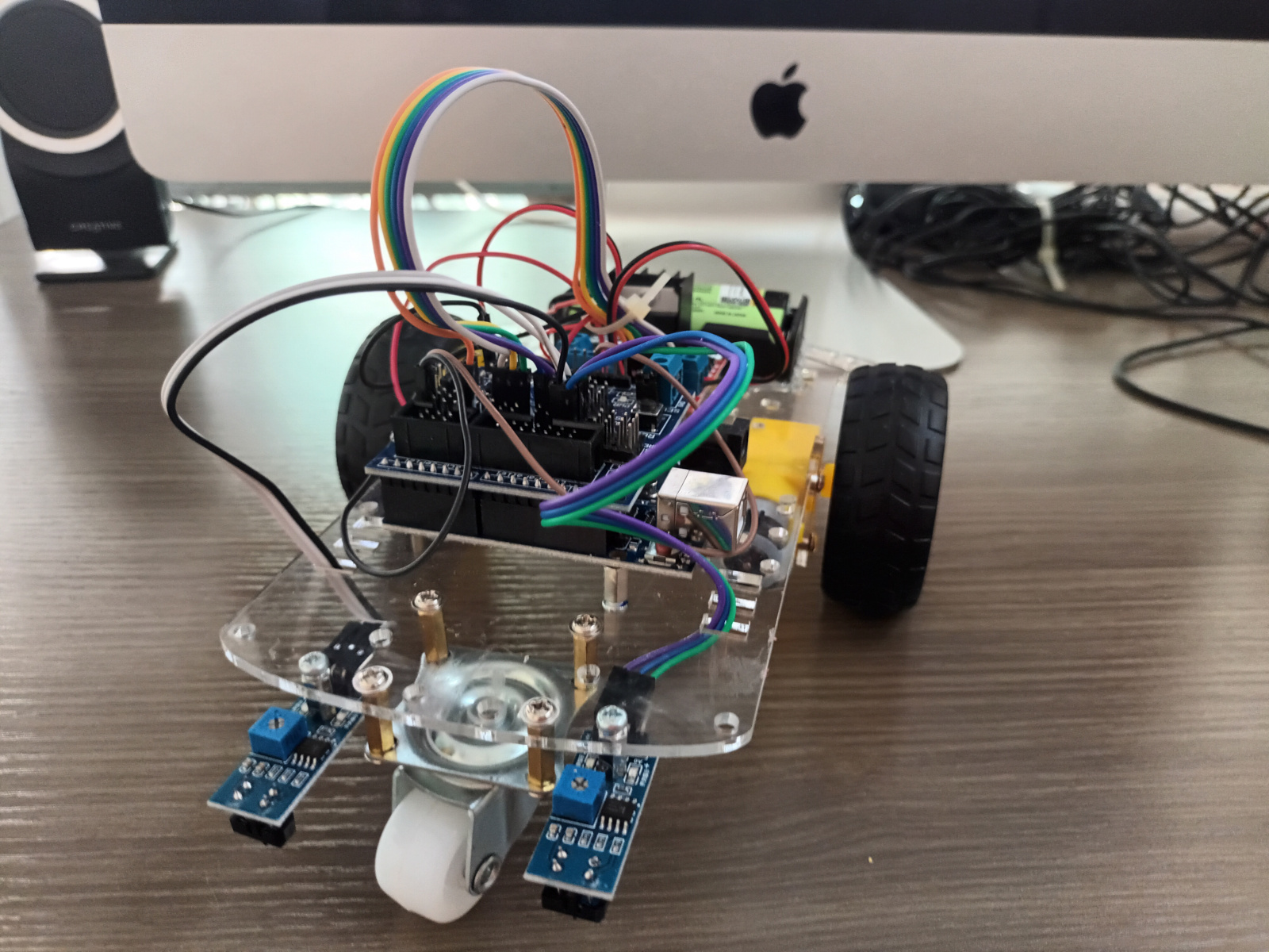 ชุดคิท หุ่นยนต์ Arduino เดินตามเส้น 2 เซ็นเซอร์ (Tracing Infrared)