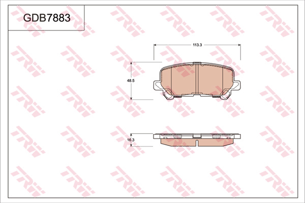 ผ้าเบรค (หลัง) Chevrolet Trailblazer 2.5 , 2.8 4WD (TRW-UTEC)