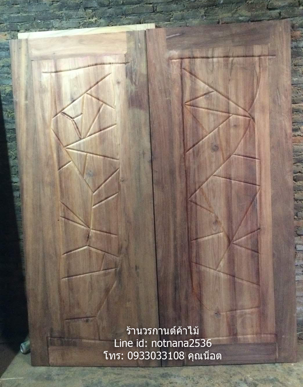 ประตูไม้สักสไตน์ลอฟท์เกรดA รหัสBA29
