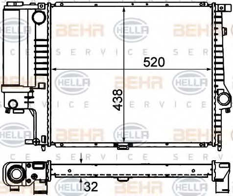 BEHR หม้อน้ำ BMW 5(E34) 525i ออยล์แยก M50