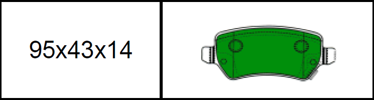 ผ้าเบรค (หลัง) Chevrolet Zafira 1.8i , 2.2i ปี 2003 ขึ้นไป