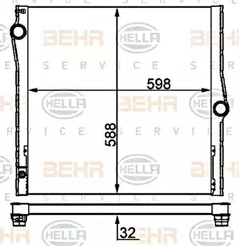 BEHR-P หม้อน้ำ BMW X5(E70) 3.0 si, 4.8 si