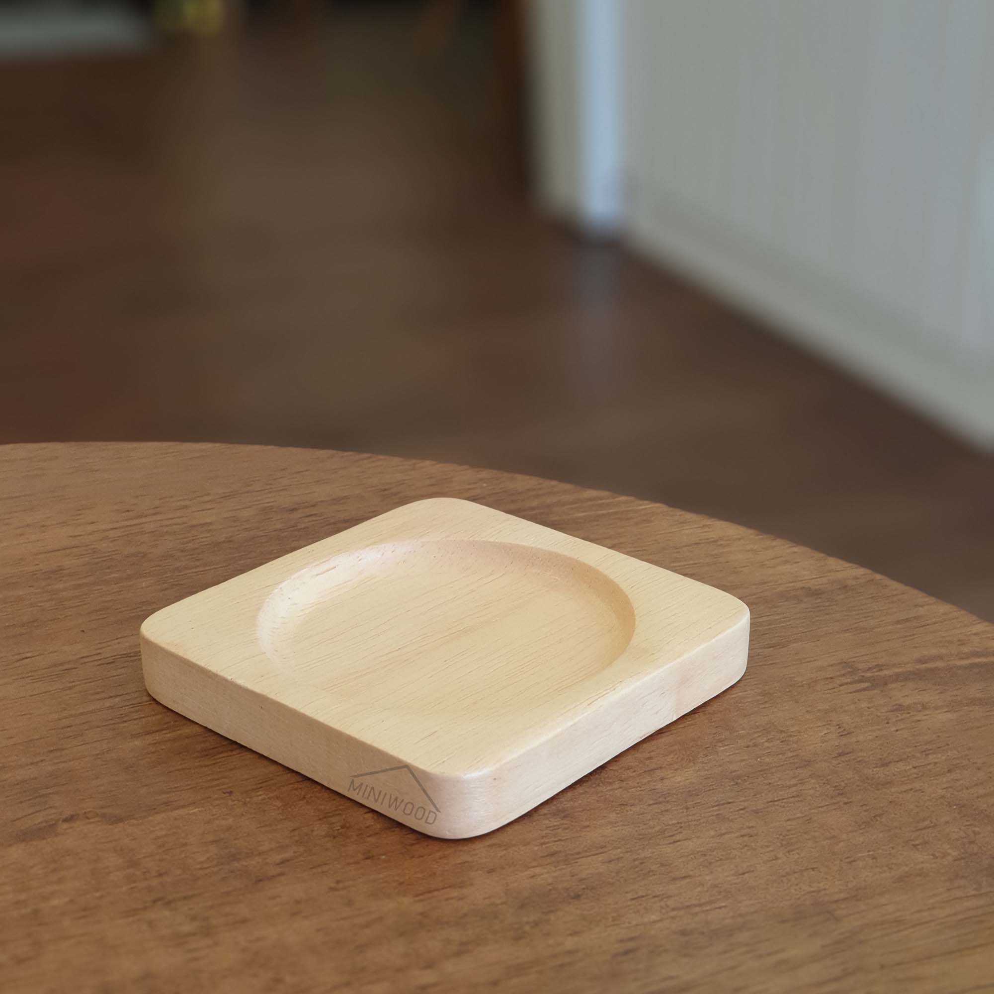 MINIWOOD จานรองแก้ว Wooden Coaster ผลิตจากไม้ยางพารา