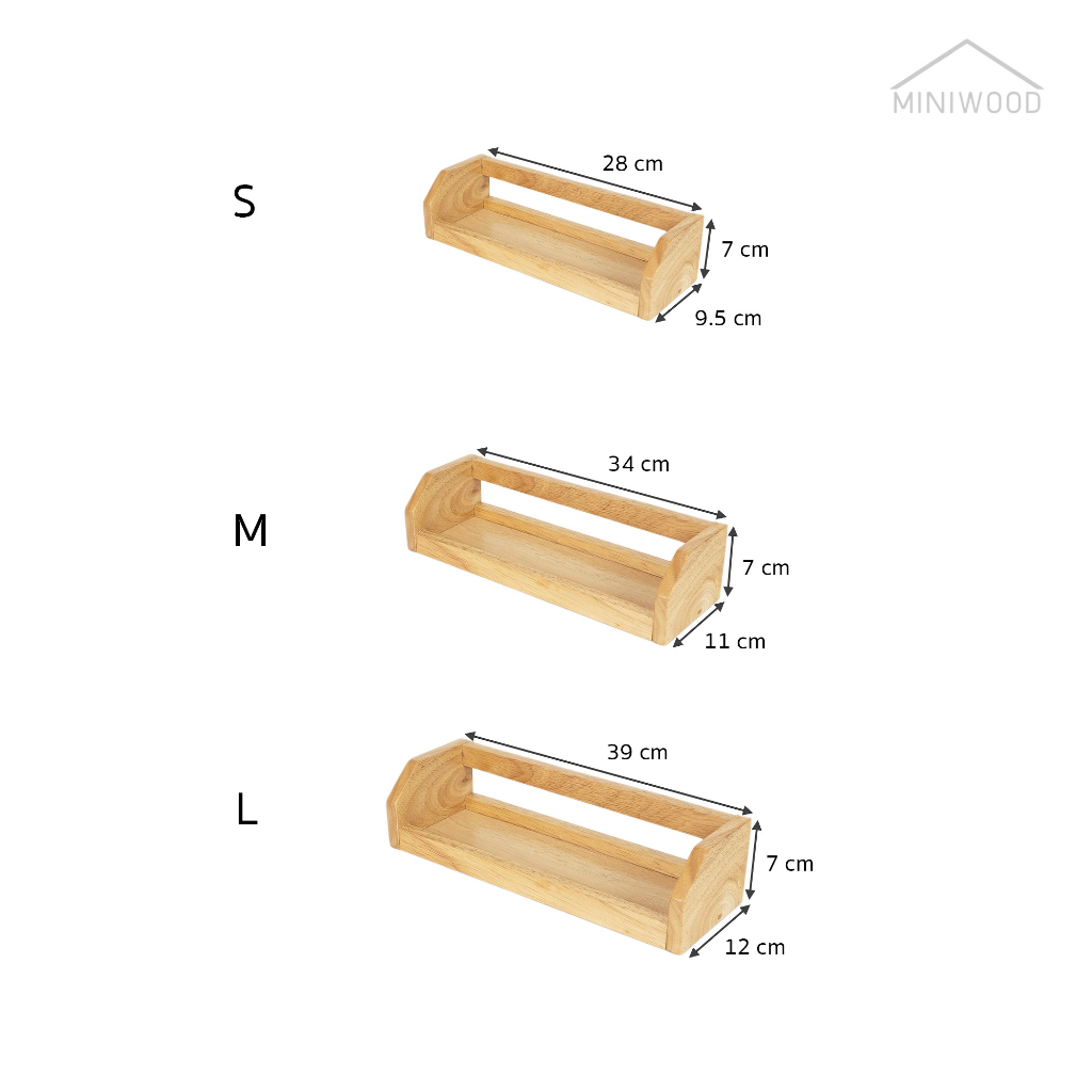 MINIWOOD ที่วางเครื่องปรุง1ชั้น ชั้นแขวน Mini Shelf