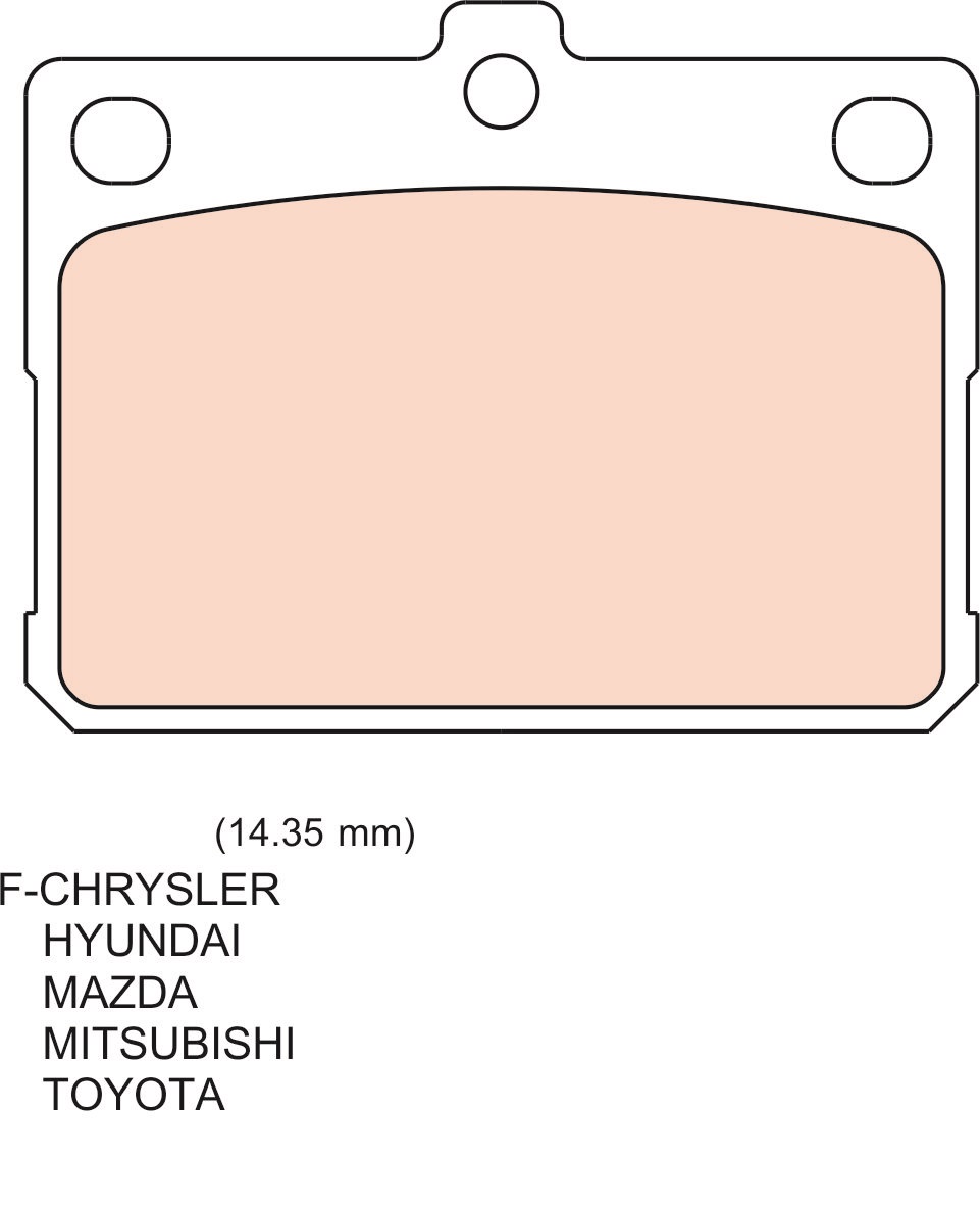 ผ้าเบรค (หน้า) Chrysler, Hyundai, Mazda, Mitsubishi ปี 1972 - 1985 (N-Brake)