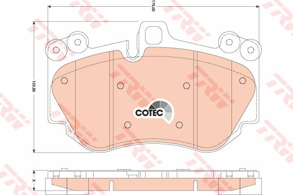 ผ้าเบรค - หน้า PORSCHE CAYENNE 3.6 , Turbo S ปี 2007-2010 / TRW-COTEC