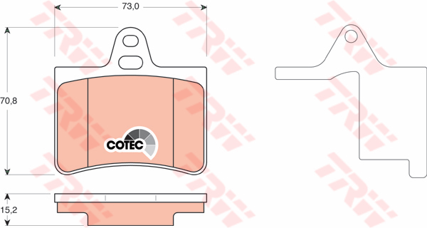 ผ้าเบรค TRW ล้อหลัง Citroen C5 2.0 ปี 2001 on COTEC (GDB1450)