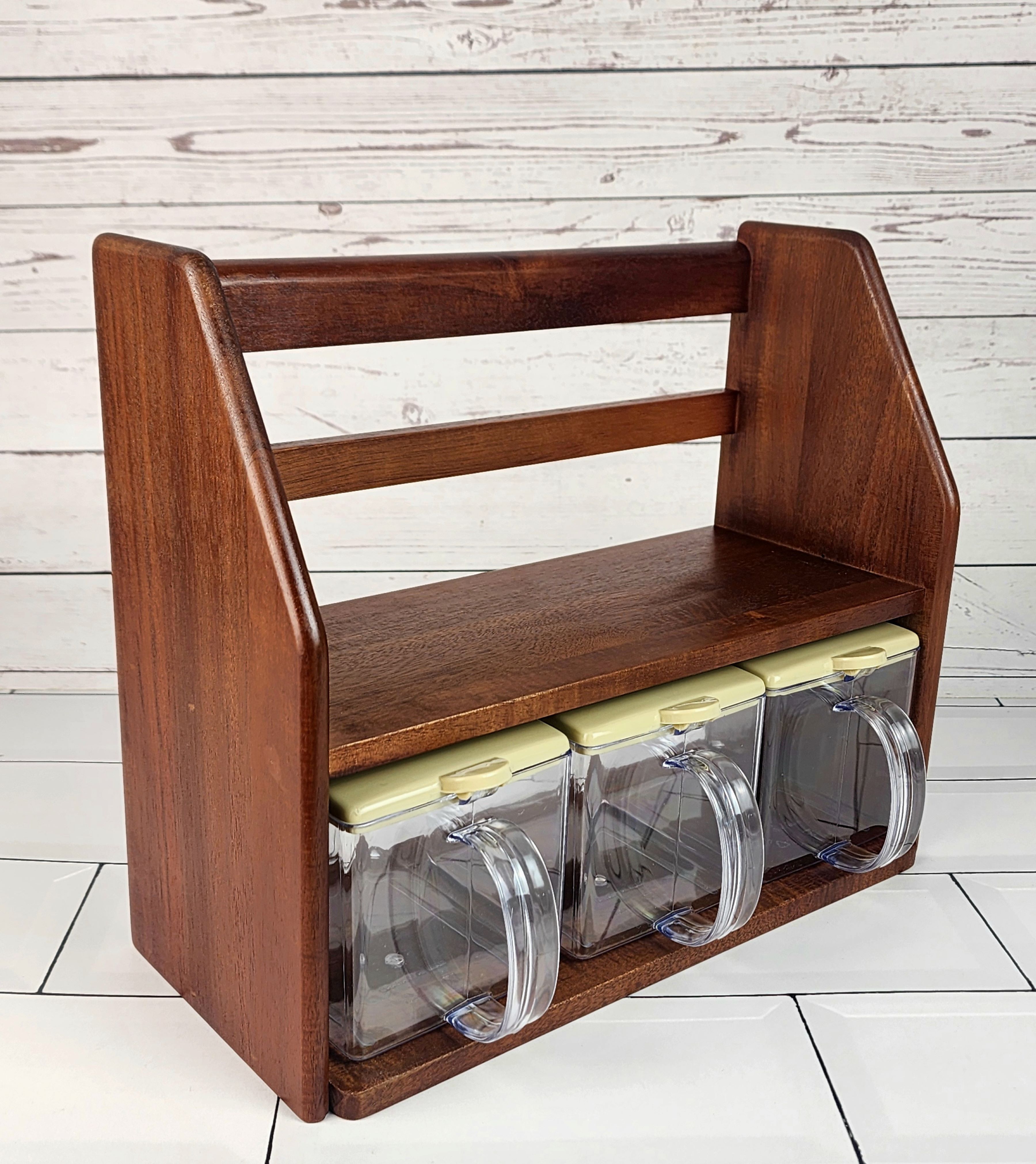 MINIWOODชั้นวางของ ที่วางกาแฟ 2ชั้น Mini Shelf (กล่องใส)