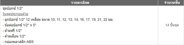 ชุดลูกบ็อก 86-501 STANLEY 14 ชิ้น ขนาด 1/2 นิ้ว