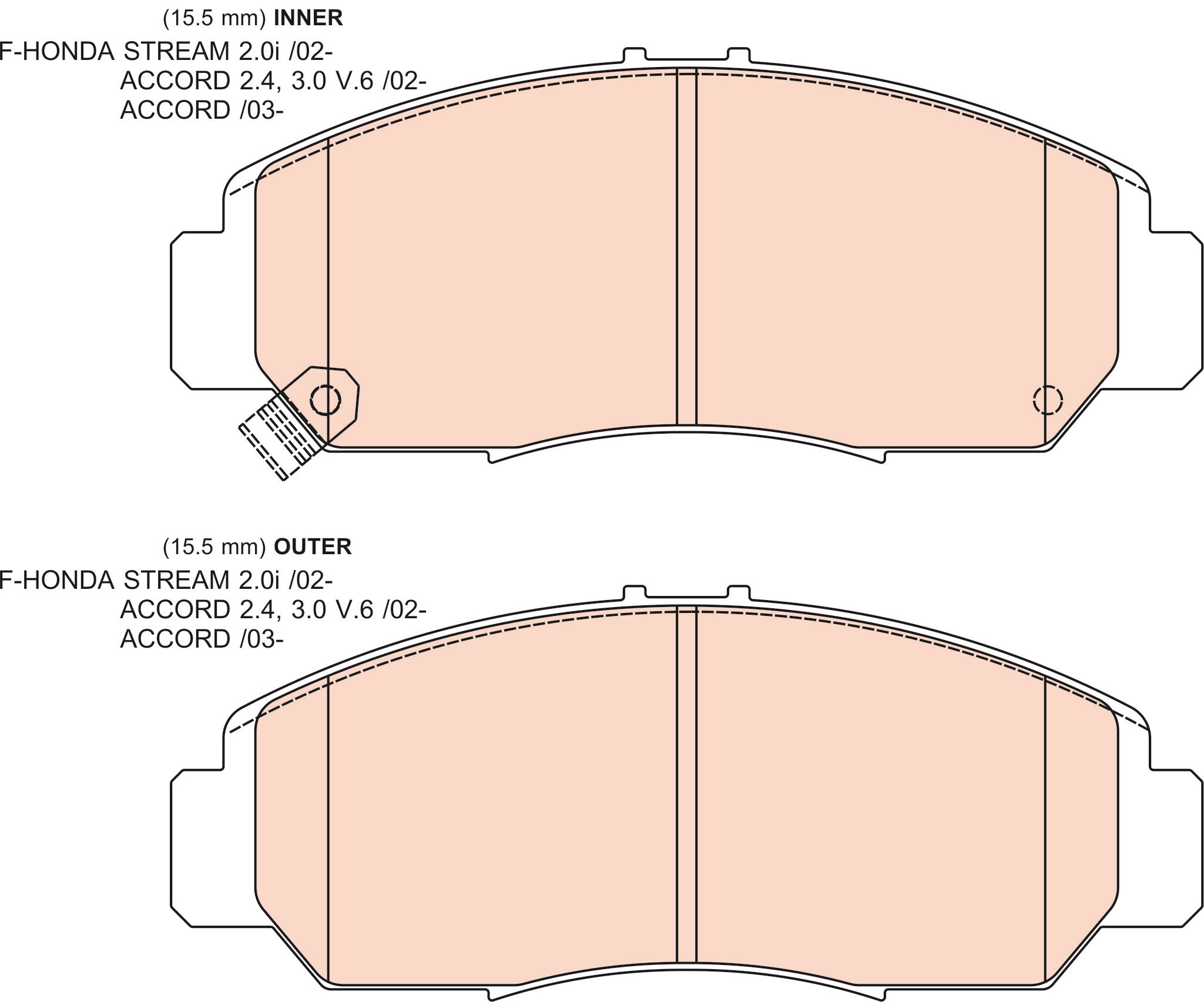 ผ้าเบรค Civic FD 2.0 (คู่หน้า) ปี 2006 - 2012 / Rokbul เขียว