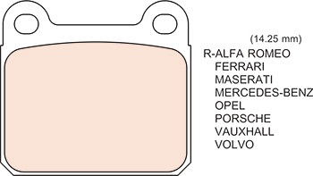 ผ้าเบรค (หลัง) Alfa, BMW, Opel, Porsche (N-Brake)