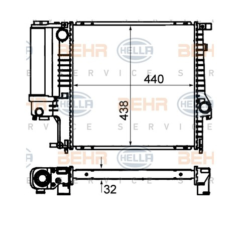 BEHR-P หม้อน้ำ BMW 3(E36) 318i ออยล์แยก