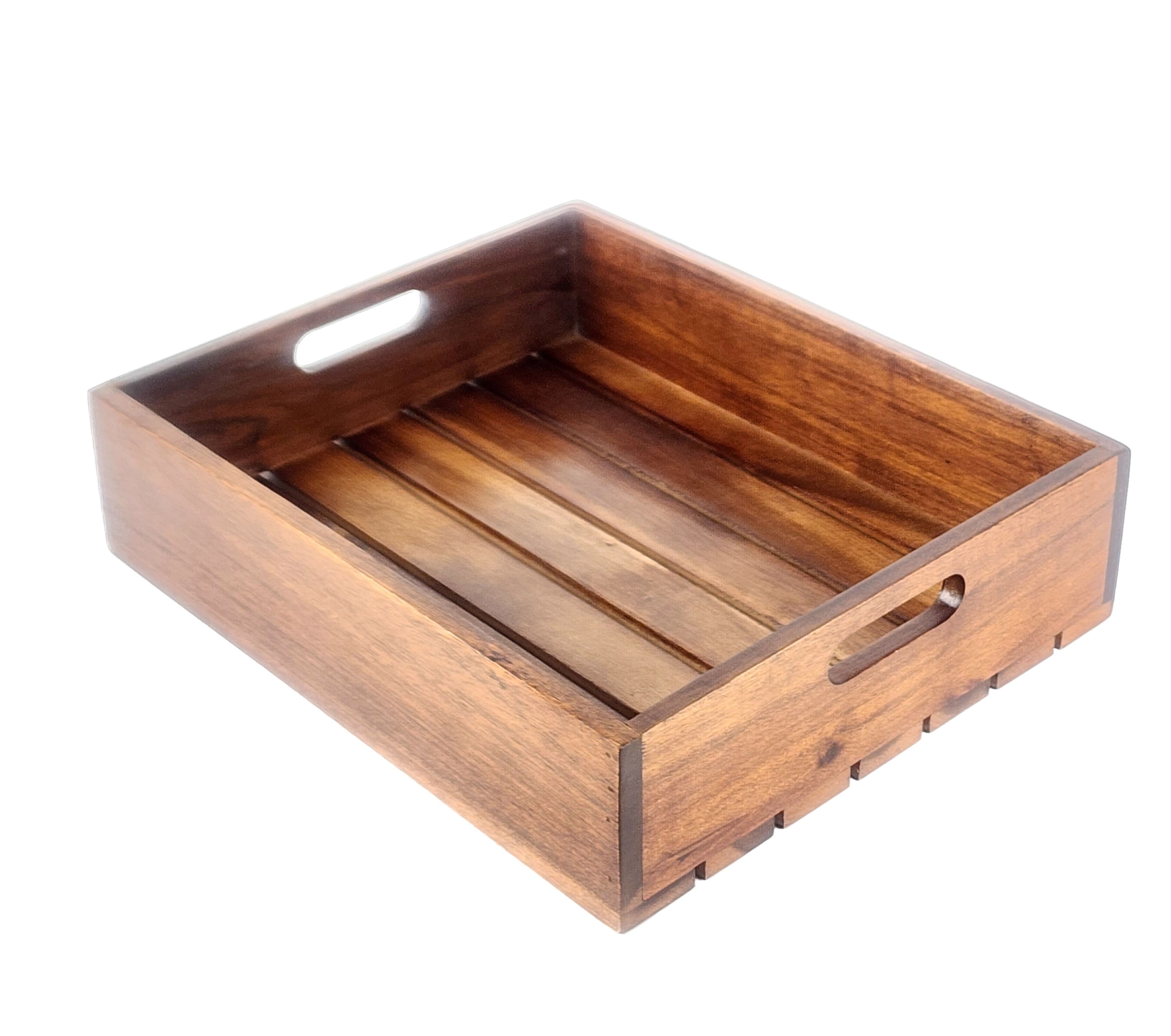 MINIWOOD ถาดไม้ระแนง ลังไม้ ลังผลไม้ ถาดเสริฟไม้จามจุรี wooden box